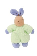 Doudou lapin vert mauve