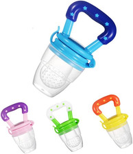 Sucette Fruit Pour Bebe,4 Pcs Tétine Grignoteuse Fruit Dentition Factice Fruits 