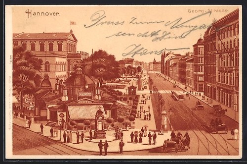 Lithographie hanovre chemin - lithographie,