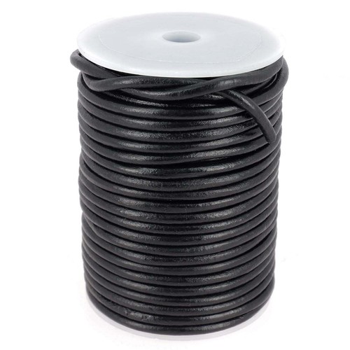 Lacet cuir pigmenté rond - lacet,