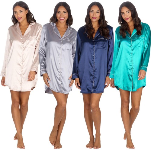 Chemise nuit satinée pour - chemise,