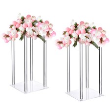Wedding Flower Holder Vase Column, Flower Stand 15.7 Inch Large Flower Shelf