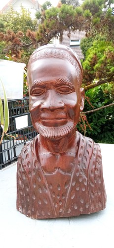 Statue buste homme - , africain