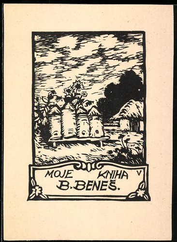 Exlibris benes paysage - b.,