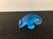 Lalique Crystal Sky Blue Chameleon