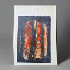 Abstract Painting Large Modern Painting Signed Framed, Vintage Painting