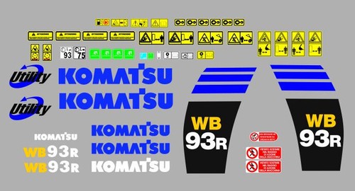 Komatsu wb93r stickers - 5,