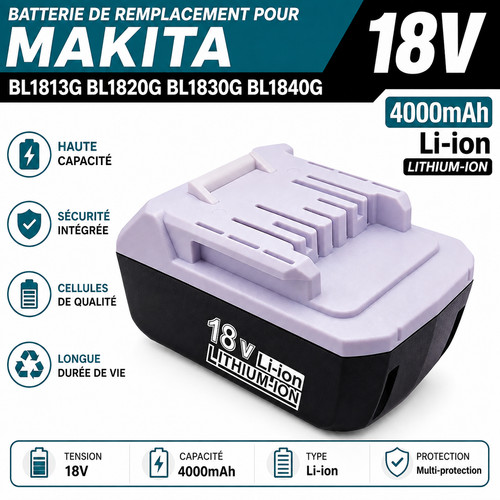 Batterie 18v 0ah - pour, makita