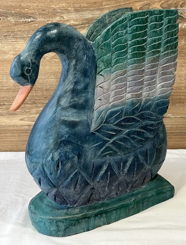 Grande statue cygne bois - grande,