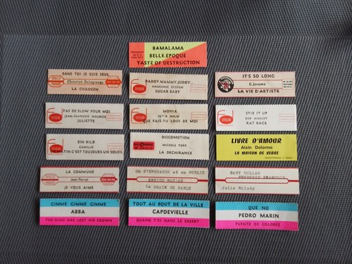 Lot étiquettes jukebox - 16,