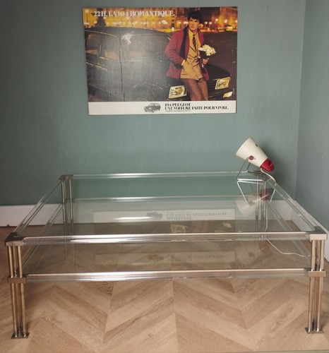 Grande table basse chrome - grande,