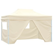 Tente de Réception Pliable avec 4 Parois 280x410x315 cm Acier Blanc vidaXL