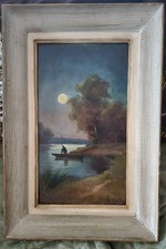 Peinture Sur Bois Pêcheur Au
