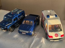 lot 3 véhicules playmobil (ambulance -police -"onf")