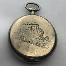 Rare Swiss ANTIQUE CASE Pocket watch OMEGA locomotive Open Face 