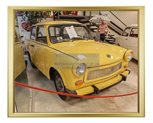 Yellow trabi classic - yellow, car