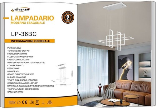 Lustre universo led blanc - x,