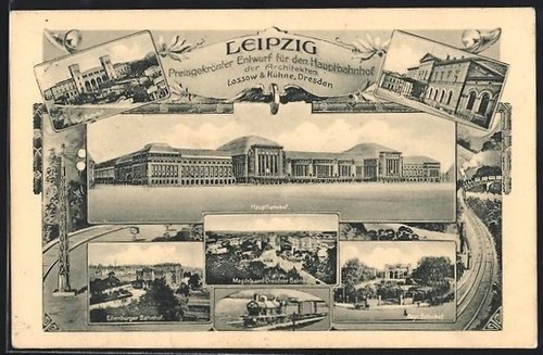 Carte postale leipzig gare - leipzig,,