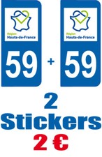 2-STICKERS-PLAQUE-AUTO-IMMATRICULATION-DEPARTEMENT-LOGO 59