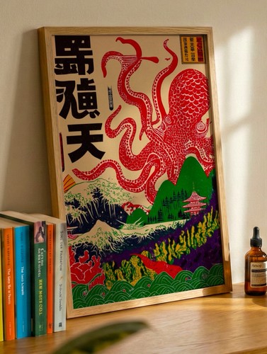 Toile octopus style - toile, japonais
