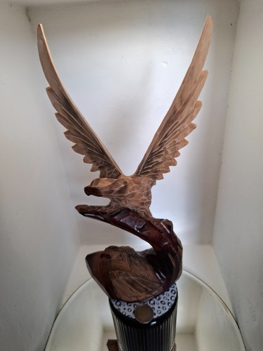 Sculpture aigle bois - sculpture, en