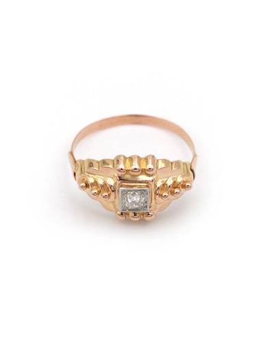 Bague retro solitaire diamant - retro,
