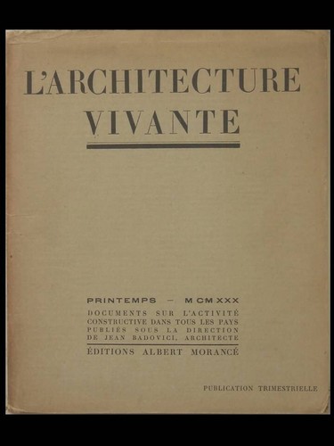 Architecture vivante - l'architecture,