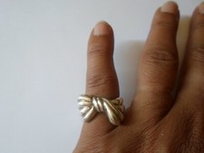 bague en argent massif, noeud, t. 51