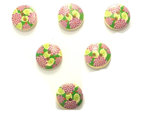 Lot boutons bois - bois, rond