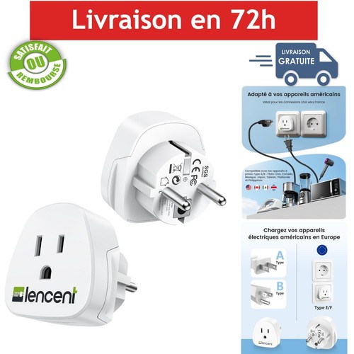 Adaptateur prise usa - usa, vers