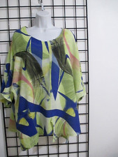 T BY TRANSPARENTE  ? XXL / 59" BUST NO LABEL==LAGENLOOK / LINEN BLEND BLOUSE