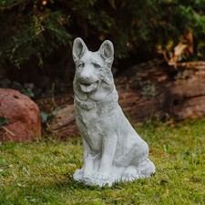 Berger allemand chien figurine en pierre H.42 cm gris 17 kg béton résistant a...