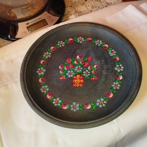 Assiette bois peinte - bois,