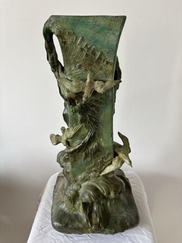 Vase art nouveau ancien décor - vase,