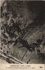 Old postcard Paris Storm of