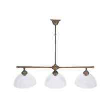 Lustre à Bascule À Trois Lumières de Billard en Laiton Avec Verre Trasparents
