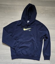NIKE AIR Sweat Capuche Bleu Logo Jaune Fluo - Taille M - TBE+ (porté 5 fois)