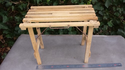 Ancien tabouret pliant bois - ancien, en