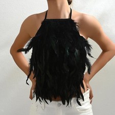 Débardeur dos nu en plumes