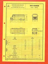 MERCEDES UTILITAIRES / 709 D FOURGON /  FICHE TECHNIQUE de 1986
