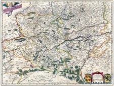 Reproduction carte ancienne - Comté de Hainaut et Namur 1664