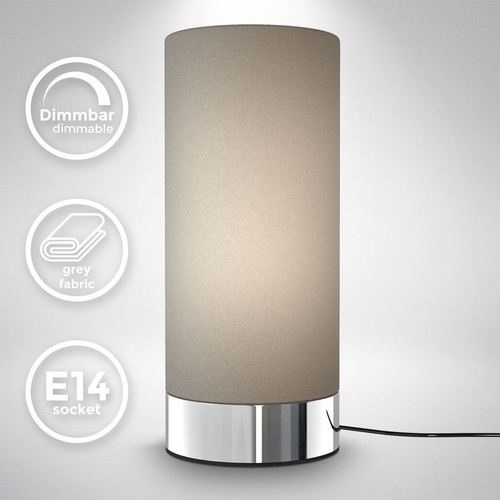 Lampe table tissu taupe - de,