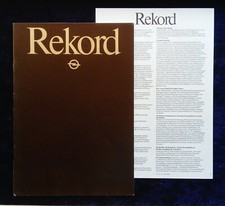 Opel Rekord brochure E 8.1981, for 1.9N, 2.0N, 2.0S, 2.0E, 2.3D with insert