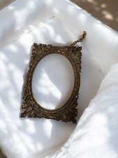 Petit cadre photo ancien en laiton vintage, décoration rétro pour collectionneur