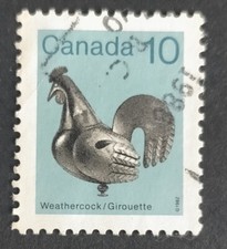 Used Canada stamp 1982 Heritage Artefacts weathercock /Girouette