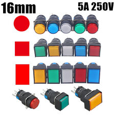 Push Button Switch Momentary/Latching ON/OFF 16mm 5A 250V Illuminated 1 NO 1 NC