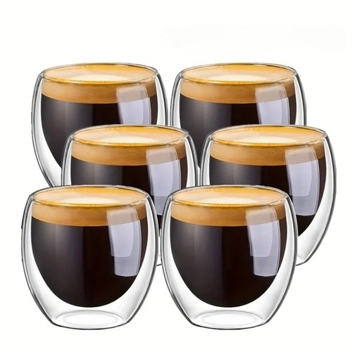 Coffret tasses café verre - 6,