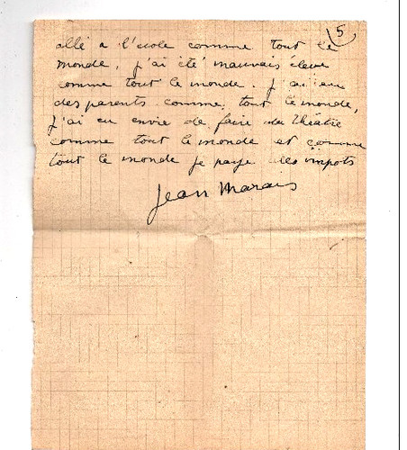 Jean marais 5 - l.a.s.jean, pages