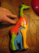 Ancien Jouet Bois Puzzle