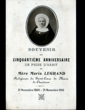 CHARTRES (28) Image PIEUSE Mother Maria LEGRAND 50th Anniversary of TAKING of CLOTHES